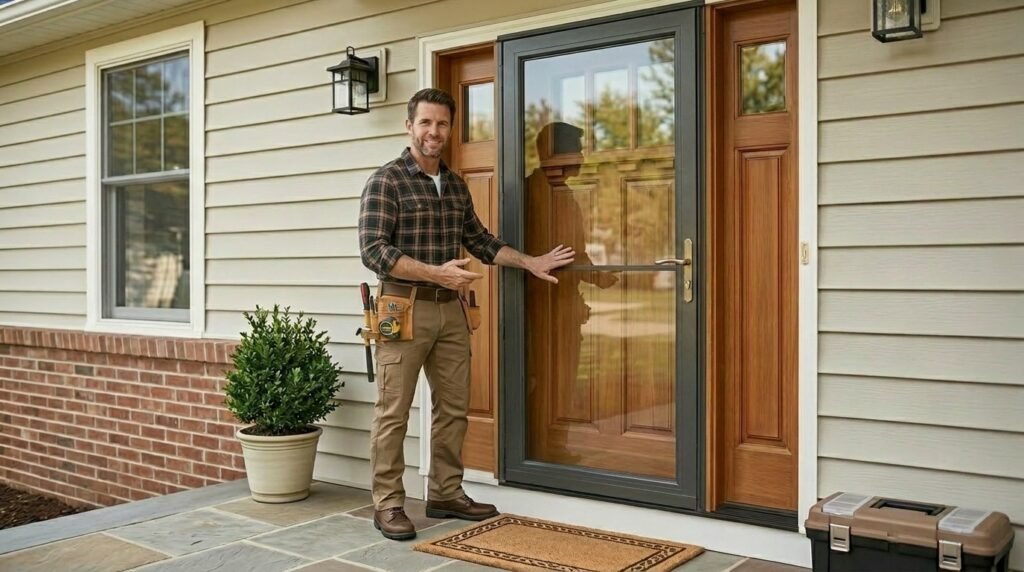 how to install a storm door step by step